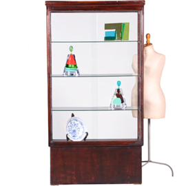 Vrijstaande Art Deco  juweliersvitrine met verlichting en plintlade ca 1910 (No.500505)