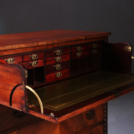 Commode laat Victoriaans met bureau en groen ingelegd leder schrijfblad ca 1890 (No.211110)