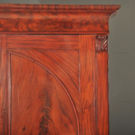 Antieke Kast / Strakke Hollandse poortkast of notariskast ca. 1820 in mahonie (No.110563)
