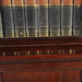 Antieke kast / Statige strakke boekenkast met 6 deuren ca. 1850 mahonie (No.402562)