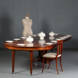 Antieke tafel / Hollandse coulissentafel in mahonie ca. 1820 voor 14 personen (No.611651)