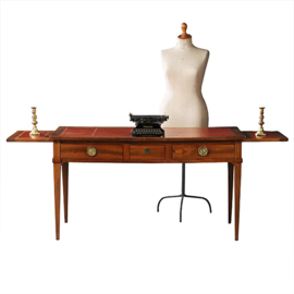 Kersenhouten schrijftafel of grote sidetable met rood leer ca. 1855 (No.913160)