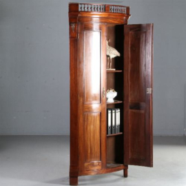 Antieke kast / Hoekkast kwartrond Neoclassicisme ca. 1790 in mahonie met brons (No.591042)