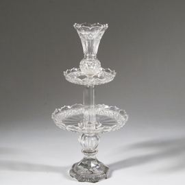 Piece de milieu of tafelstuk / centerpiece 3 etages in kristal ca 1860 (No.422051)