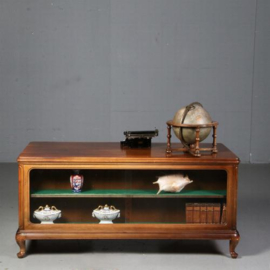 Antiek bureau / Bureau met vitrine of boekenkast ca. 1915 notenhout (No.630955)