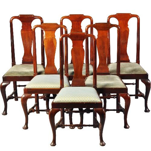 Antieke stoelen / 6 Solide Engelse ca. 1920 (No.123054) | Verkochte antieke meubelen bibliotheek / beeldbank / archief | AntiekSite.nl