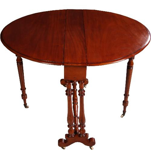 antieke bijzettafels  / Sutherland table ca. 1890 in massief mahonie (No.722115)