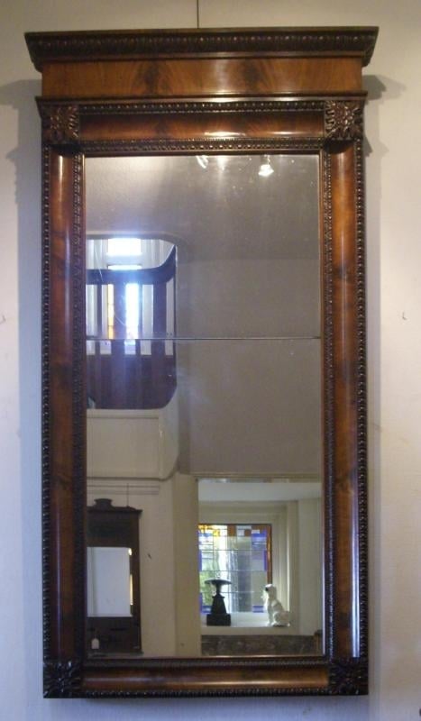 Antieke spiegel / schouwspiegel ca. 1790-1800 met 2-delig | antieke meubelen / beeldbank / archief | AntiekSite.nl