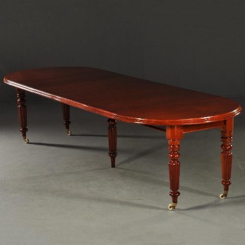 Antieke tafel / Engelse ronde tafel tot 3,20 m. mahonie ca. 1880 (No.141404) Verkochte meubelen bibliotheek / beeldbank / archief | AntiekSite.nl