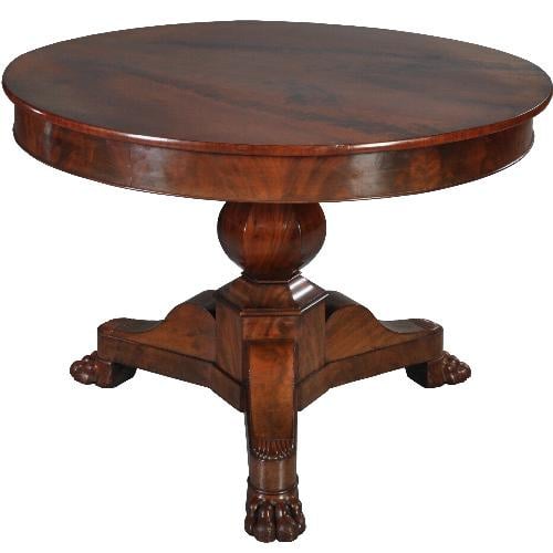 Antieke tafel / Kleine ronde tafel Hollands ca. 1820 mahonie (No.410413) | Verkochte antieke meubelen bibliotheek beeldbank archief | AntiekSite.nl