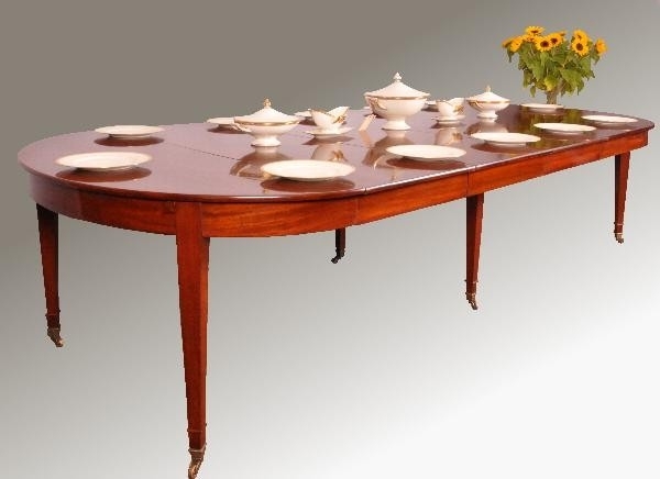 Antieke tafels Hollandse Coulissentafel 3,04 m. in mahonie Antieke tafels Hollandse mahonie coulissentafel