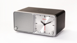 Geneva TIME analoge klok met Bluetooth speaker en draadloos opladen, zwart