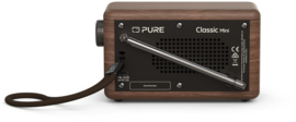 Pure Classic Mini digitale DAB+ en FM oplaadbare radio met Bluetooth, Zwart Walnoot