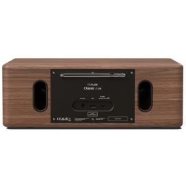Pure Classic C-D6 stereo digitale DAB+ en FM radio met CD en Bluetooth, Zwart Walnoot