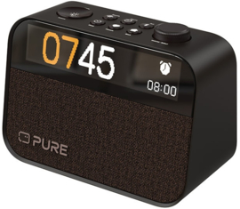 Pure Moment digitale DAB+ en FM wekker klok radio met Bluetooth, Coffee Black