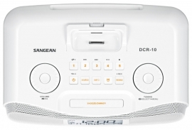 Sangean DCR-10 DAB+ / FM wekkerradio met docking en opname, wit