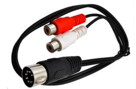 Audiokabel 7-pin DIN naar 2x TULP-FEMALE - B&O AUX kabel - 50 cm