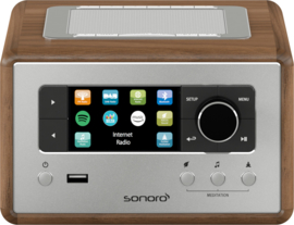 sonoro RELAX SO-810 V2 internetradio met WIFI, LAN, DAB+, FM, Spotify, Bluetooth en USB, walnut