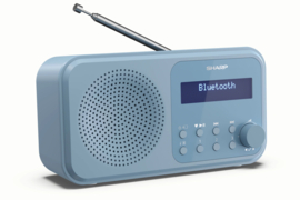 Sharp DR-P420 BL draagbare DAB+ en FM radio met Bluetooth en alarmfunctie, staal blauw