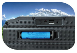 POWERplus Buffalo FM radio en Bluetooth speaker met USB MP3 muziekspeler en powerbank met zonnepaneel