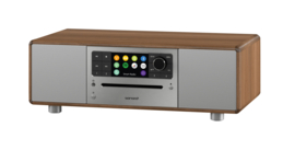 Sonoro Prestige X (2023 editie) SO-331 stereo internetradio met DAB+, FM, CD, Spotify en Bluetooth, walnoot - zilver