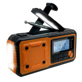 Radiowinkel draagbare nood radio met AM, SW, FM, zaklamp en leeslamp, zonnepaneel en dynamo, oplaadbaar en op batterijen