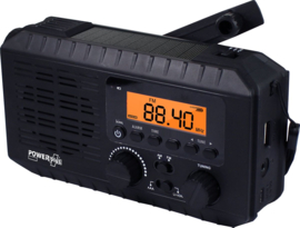 POWERplus OX opwindbare AM / FM scan (nood) radio, zaklamp, klok, wekker met zonnepaneel
