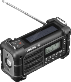 Sangean MMR-99DAB FM, DAB+ en Bluetooth nood radio met zonnepaneel en dynamo, Midnight Black
