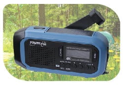 POWERPlus Hyena DAB+ en FM nood radio met alarm, lamp en zonnepaneel en opwindhendel