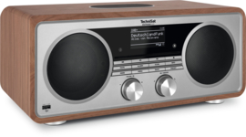 TechniSat DigitRadio 602 hifi stereo 2.1 radio met DAB+ en FM ontvangst, internet radio, CD-speler en Bluetooth streaming, walnoot