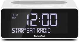 TechniSat DigitRadio 52 stereo wekker radio met DAB+ en FM, draadloos Qi laden, wit