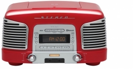 Teac SL-D930 retro 2.1 geluidssysteem met CD, radio en Bluetooth, rood