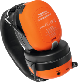 TechniSat Stereoman DAB+ OD stereo DAB+ en FM hoofdtelefoon bouwradio - gehoorbeschermer met ingebouwde accu, oranje