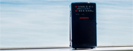 Sangean Pocket 100 (SR-35) budget AM en FM zakradio met ingebouwde luidspreker, zwart