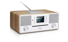 Block SR-50 Smartradio all-in-one stereo 2.1 radio met CD, internetradio, DAB+, Spotify, USB en Bluetooth, walnoot