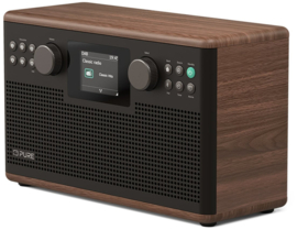Pure Classic H6 stereo digitale DAB+ en FM radio met Bluetooth, Zwart Walnoot