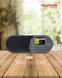 Telestar Top IR 50 eenvoudige internet (wekker) radio met Bluetooth en  USB, antraciet