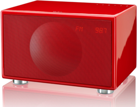 Geneva Classic /M stereo hi-fi speaker met FM en DAB + radio, Bluetooth en alarmklok, rood