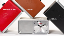 Geneva TIME analoge klok met Bluetooth speaker en draadloos opladen, rood