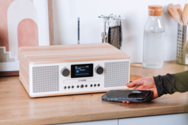 Pure Classic C-D6 stereo digitale DAB+ en FM radio met CD en Bluetooth, Wit Eiken