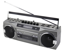Soundmaster SRR80TI old skool boombox cassette speler met DAB+, FM, Bluetooth, SD en USB, metaal