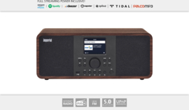 Imperial DABMAN i205 stereo hybride internetradio met DAB+ en FM en Bluetooth 5.0, walnoot