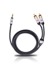 Oehlbach hoogwaardige stereo audio kabel, dubbel tulp / cinch / RCA naar mini jack - 150 cm