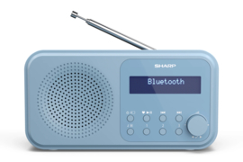 Sharp DR-P420 BL draagbare DAB+ en FM radio met Bluetooth en alarmfunctie, staal blauw