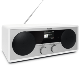 TechniSat DigitRadio 451 CD IR stereo houten wifi internetradio met CD, DAB+ en FM, wit