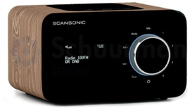 Scansonic R3 DAB+ en FM radio met alarm, walnoot