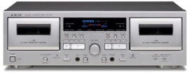 TEAC W-1200 hifi stereo dubbel cassette deck, zilver
