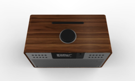 Revo SuperCD hifi stereo systeem met CD, Bluetooth, DAB+, Internetradio en Spotify, walnoot-zilver