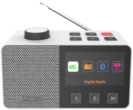 Kenwood CR-M70DAB oplaadbare draagbare SENIOREN radio met DAB+, FM, USB en Bluetooth, WIT