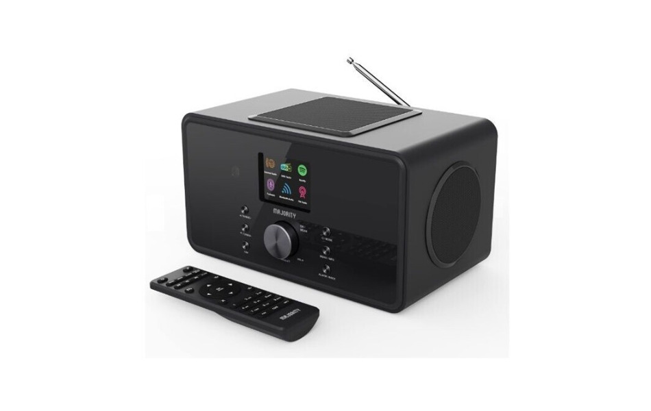 Majority Audio Bard stereo 2.1 radio met internetradio, DAB+, FM,  USB, Spotify en Bluetooth, zwart